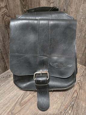 Vintage Harley-Davidson Throw-Over Leather Saddlebag with buckles
